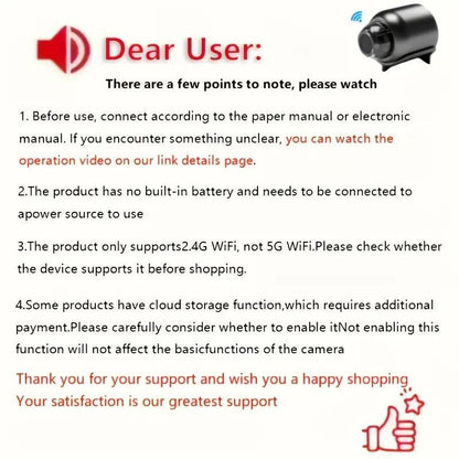 Wireless Security Cameras, Wifi Security Monitoring Camera, USB Plug-In Continuous Power Supply Security Camera for Outdoor & Indoor Dog & Cat Monitoring