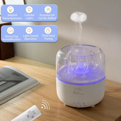 Air Humidifier for Bedroom 280ML Rotating Sea Grass Ultrasonic Aromatherapy Diffusers Mist Maker Fragrance Essential Oil Aroma