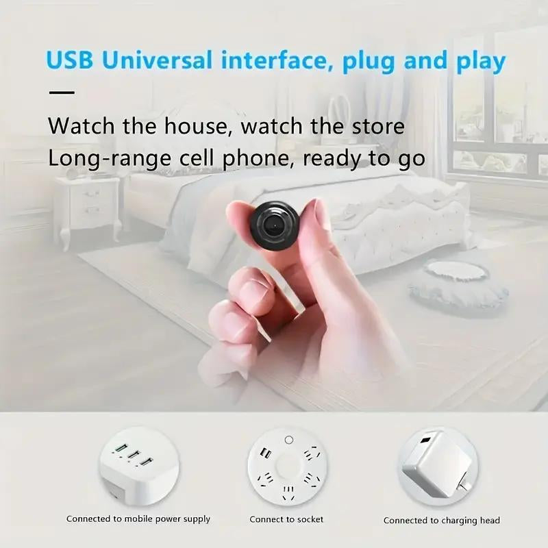 Wireless Security Cameras, Wifi Security Monitoring Camera, USB Plug-In Continuous Power Supply Security Camera for Outdoor & Indoor Dog & Cat Monitoring