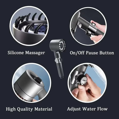 High Pressure Strong Current Shower Head Water Saving Shower with Water Filter 3 Mold Knobs Controllable Hand Shower Bathroom