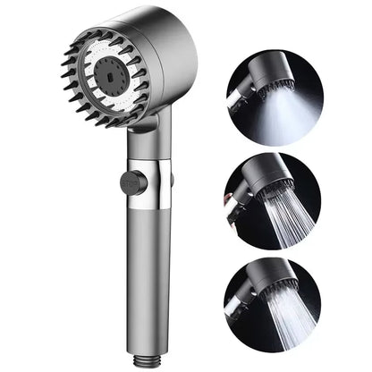 High Pressure Strong Current Shower Head Water Saving Shower with Water Filter 3 Mold Knobs Controllable Hand Shower Bathroom